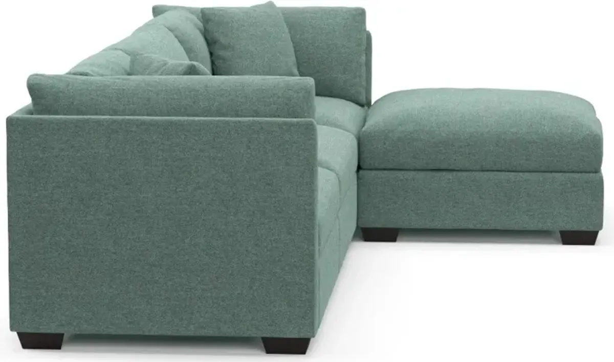 Beckham Foam Comfort 3-Piece Sofa and Ottoman - Bridger Jade