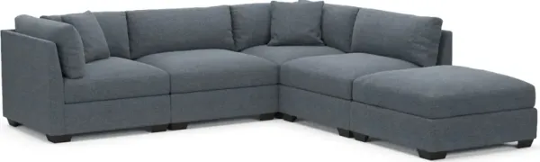 Beckham Foam Comfort 4-Piece Sectional and Ottoman - Bridger Navy