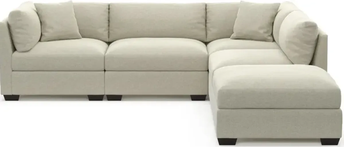 Beckham Foam Comfort 4-Piece Sectional and Ottoman - Liv Dove