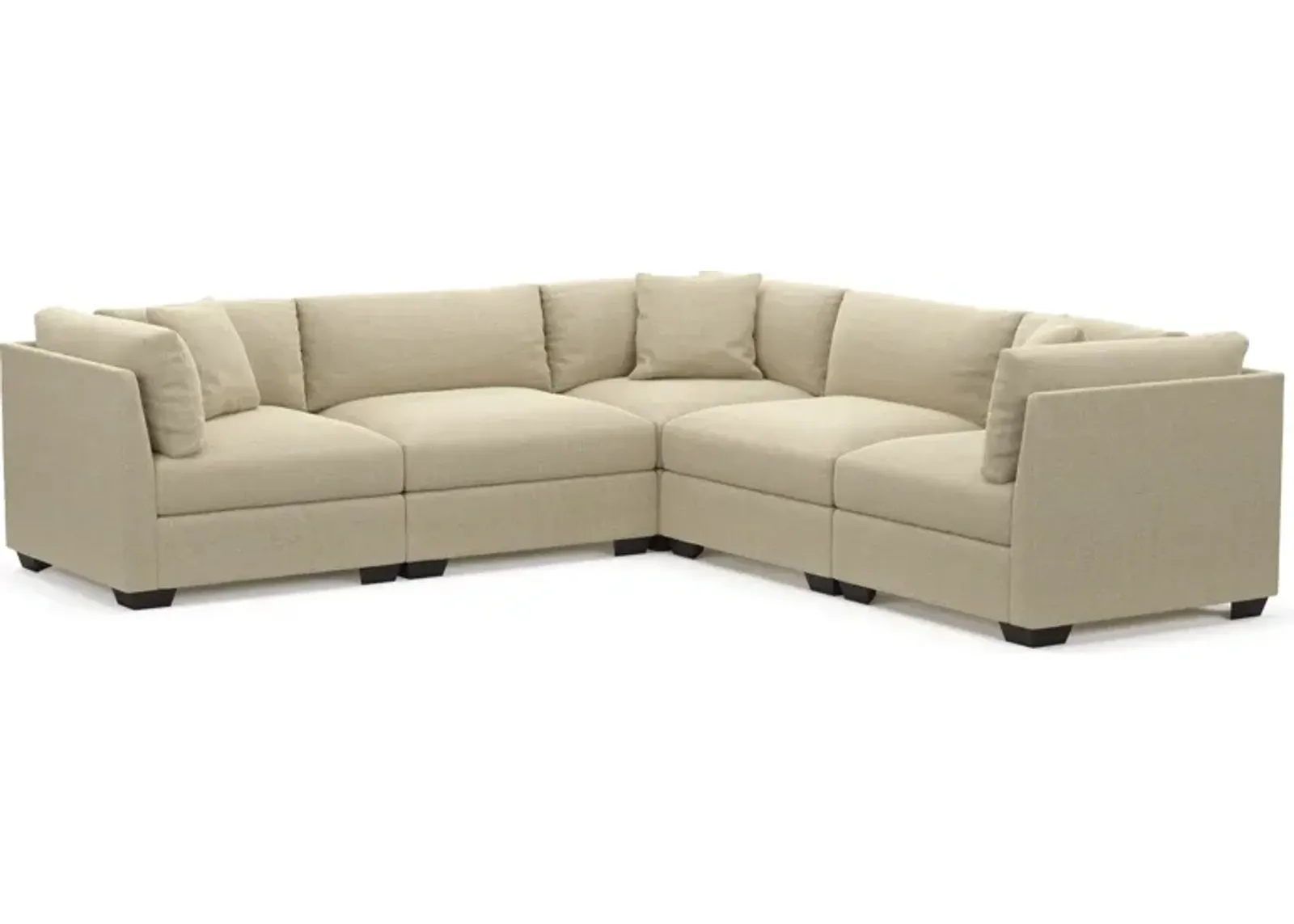 Beckham Foam Comfort 5-Piece Sectional - Broderick Sand