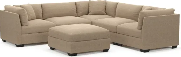 Beckham Foam Comfort 5-Piece Sectional and Ottoman - Liv Wicker