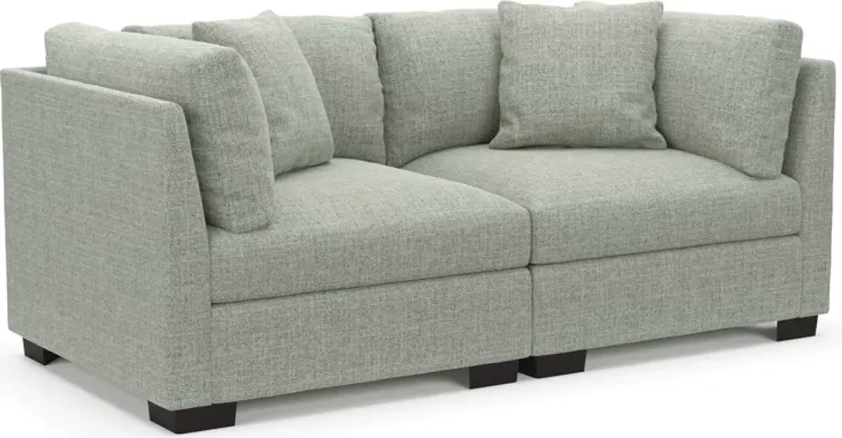 Beckham Hybrid Comfort 2-Piece Sofa - Broderick Sea Glass