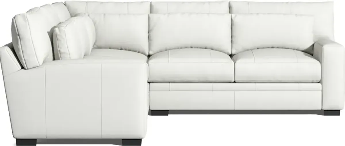 Winston 3-Piece Leather Foam Comfort Sectional - Siena Snow