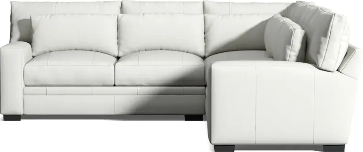 Winston 3-Piece Leather Foam Comfort Sectional - Siena Snow