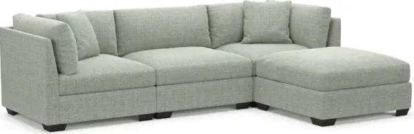 Beckham Hybrid Comfort 3-Piece Sofa and Ottoman - Broderick Sea Glass
