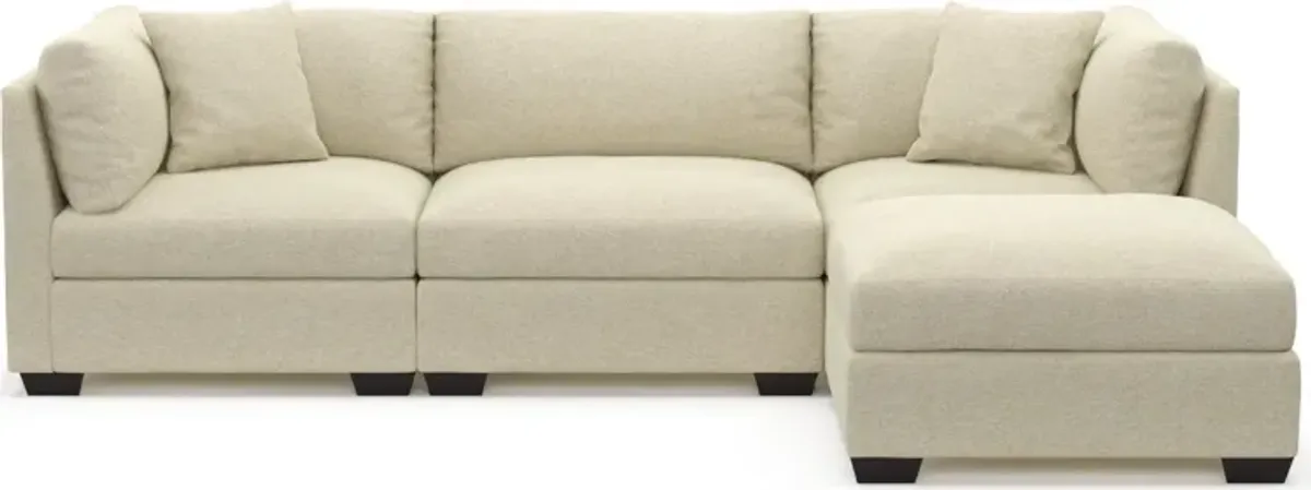 Beckham Hybrid Comfort 3-Piece Sofa and Ottoman - Bridger Shell