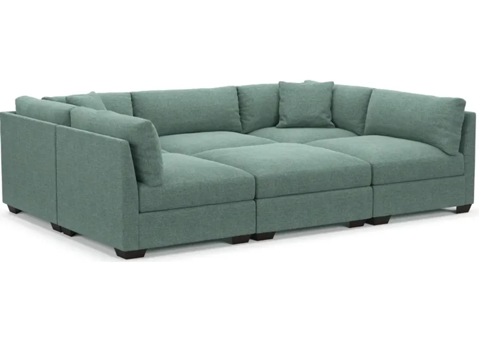 Beckham Hybrid Comfort 6-Piece Pit Sectional - Bridger Jade