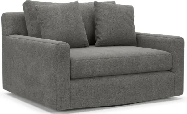 Cade Foam Comfort Accent Swivel Chair - Living Large Charcoal