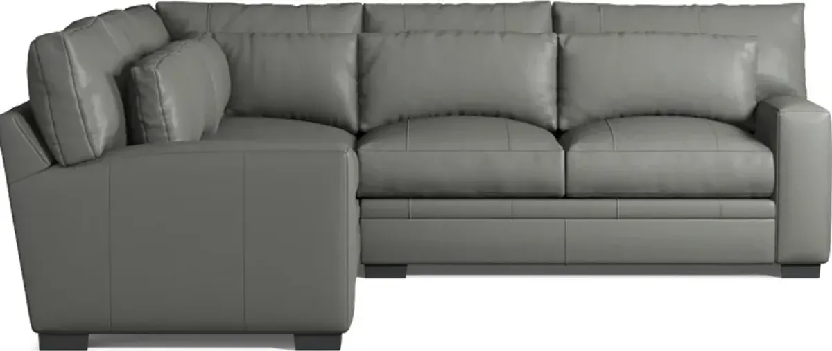 Winston 3-Piece Leather Hybrid Comfort Sectional - Siena Light Gray