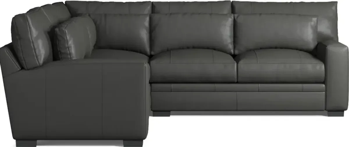 Winston 3-Piece Leather Hybrid Comfort Sectional - Siena Steel