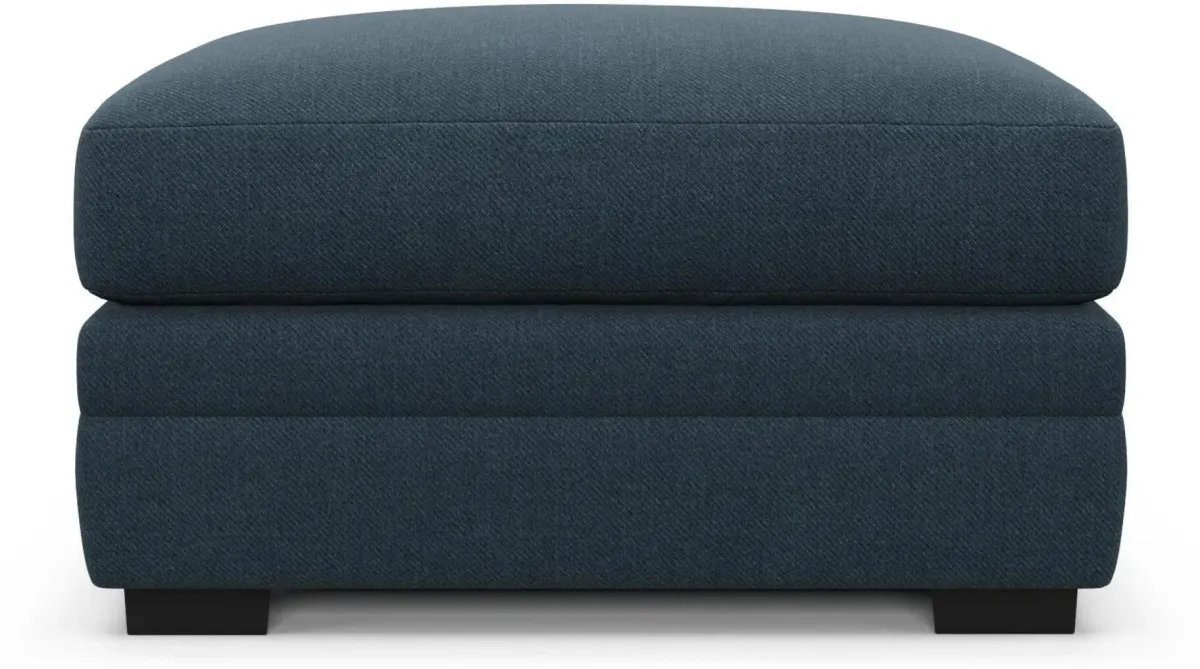 Boston Hybrid Comfort Ottoman - Broderick Indigo