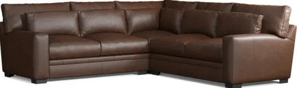 Winston 3-Piece Leather Foam Comfort Sectional - Bruno Hickory