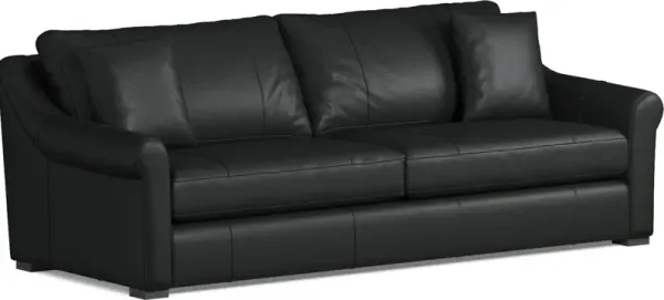 Bowery Leather Foam Comfort 97" Sofa - Siena Black