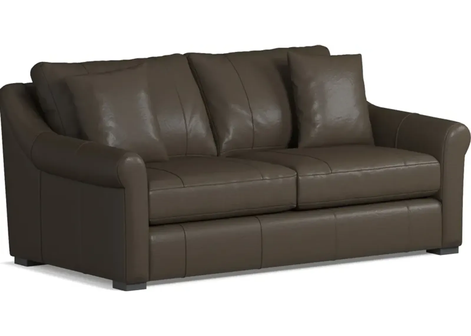 Bowery Leather Foam Comfort 77" Sleeper Sofa - Siena Dark Stone