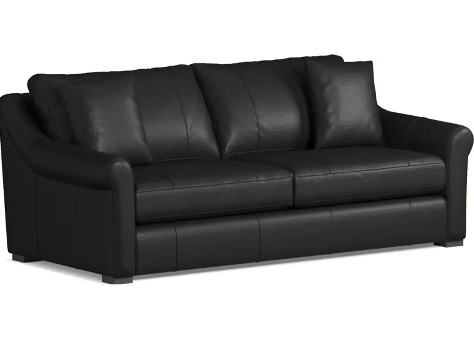 Bowery Leather Foam Comfort 87" Sleeper Sofa - Siena Black