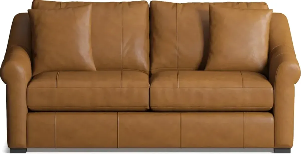 Bowery Leather Foam Comfort 77" Sofa - Bruno Tan