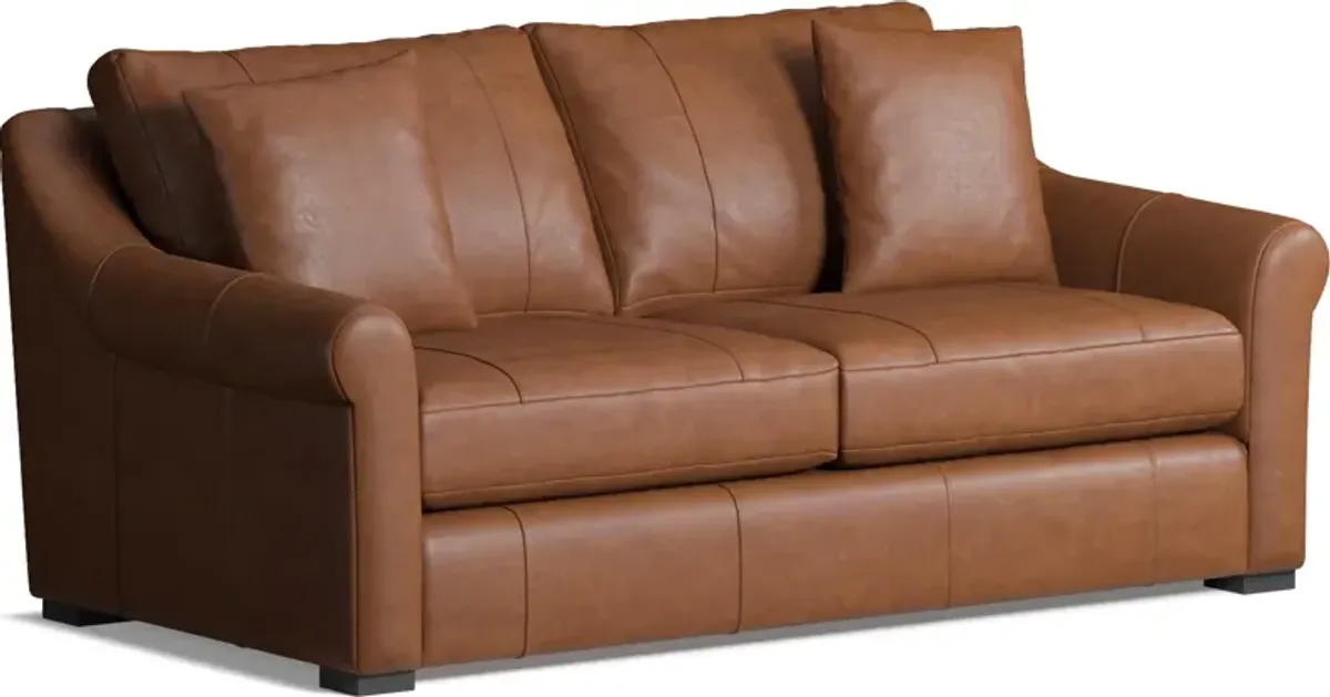 Bowery Leather Foam Comfort 77" Sleeper Sofa - Bruno Canyon