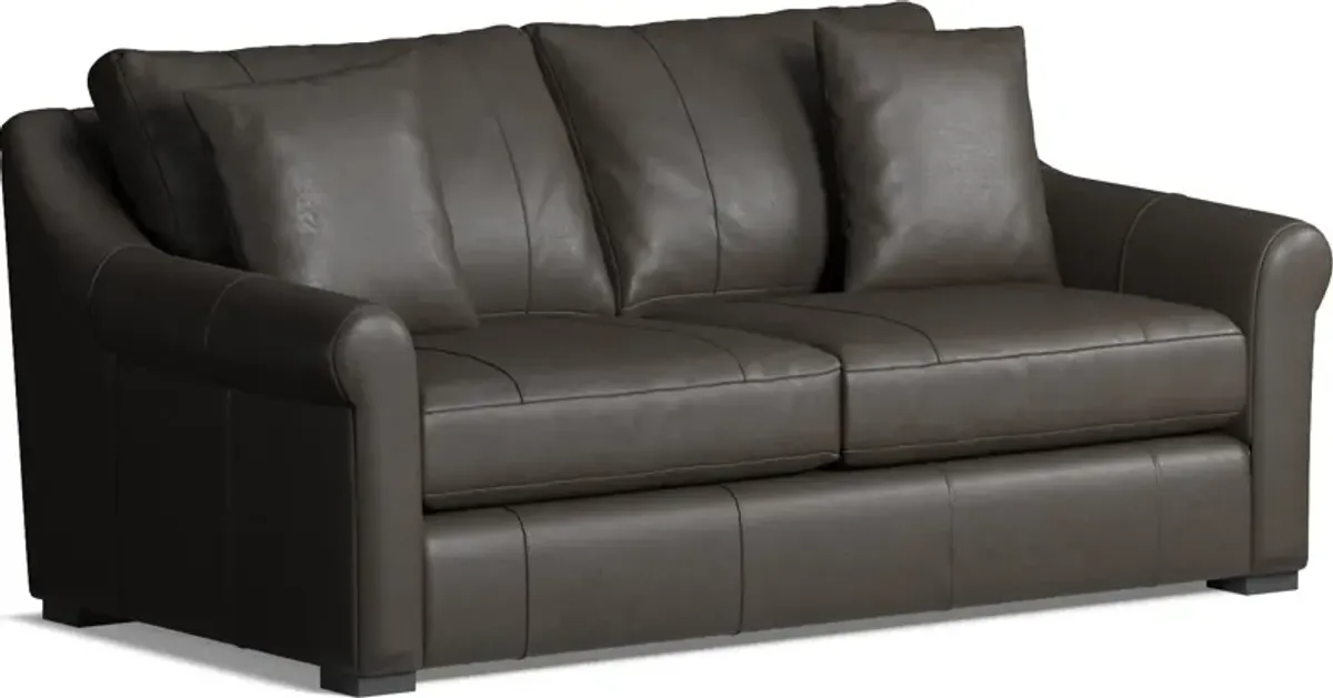 Bowery Leather Foam Comfort 77" Sleeper Sofa - Bruno Storm