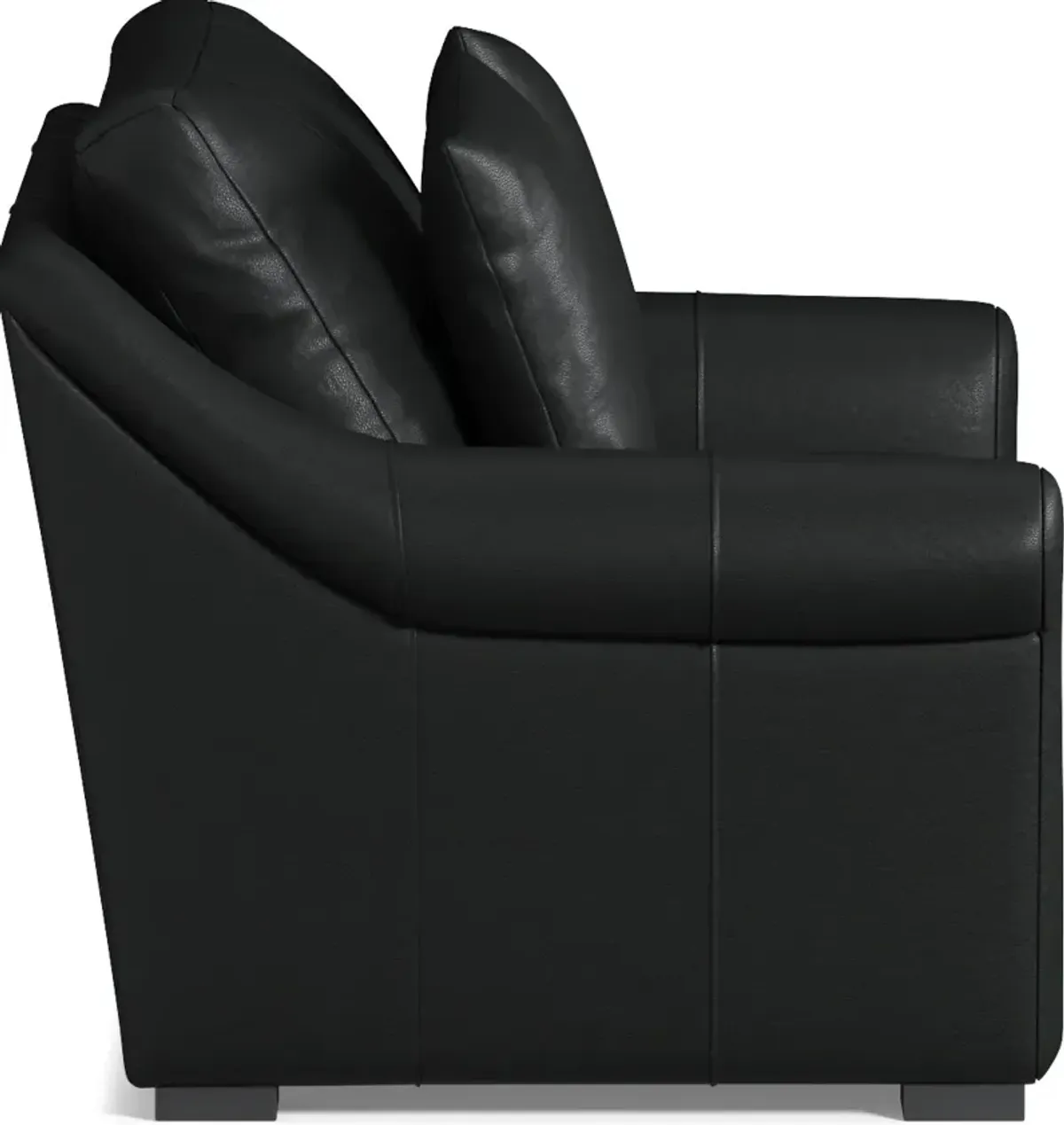 Bowery Leather Foam Comfort Chair and a Half - Siena Black