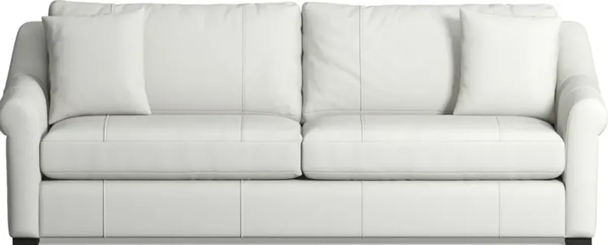 Bowery Leather Foam Comfort 97" Sofa - Siena Snow