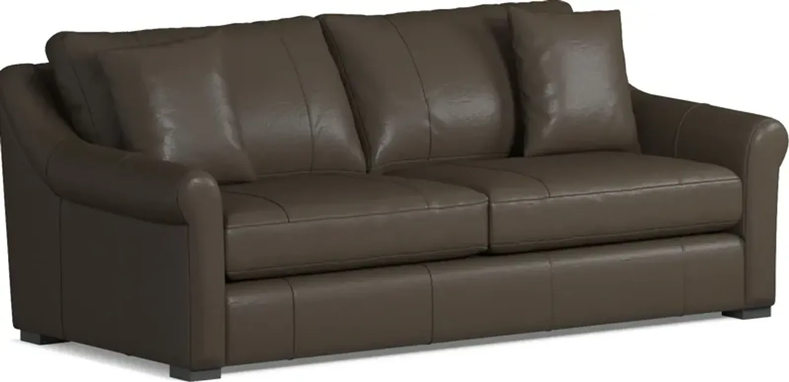 Bowery Leather Foam Comfort 87" Sofa - Siena Dark Stone