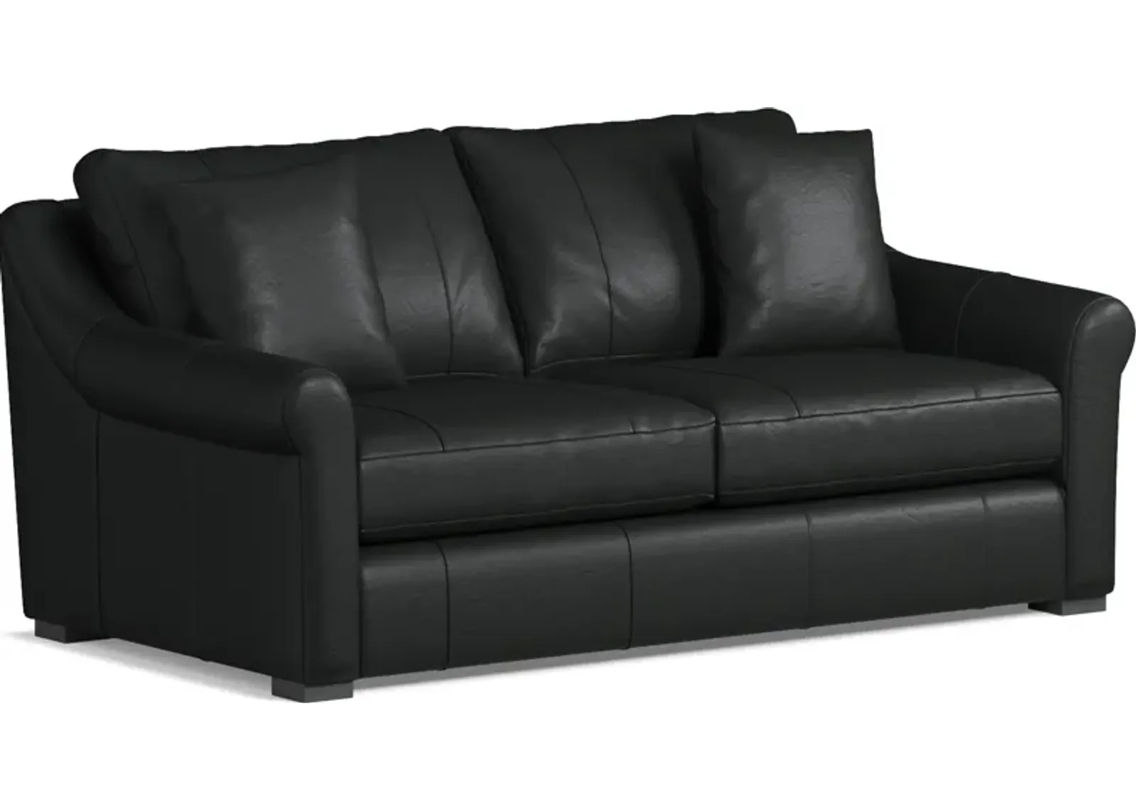 Bowery Leather Foam Comfort 77" Sofa - Siena Black