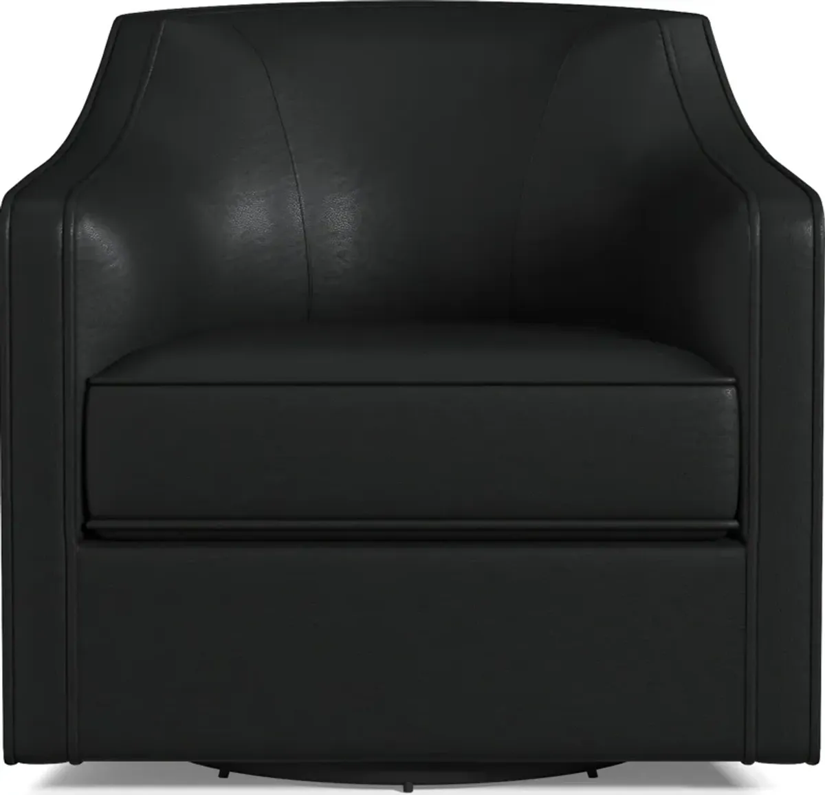 Tegan Leather Accent Swivel Chair - Siena Black