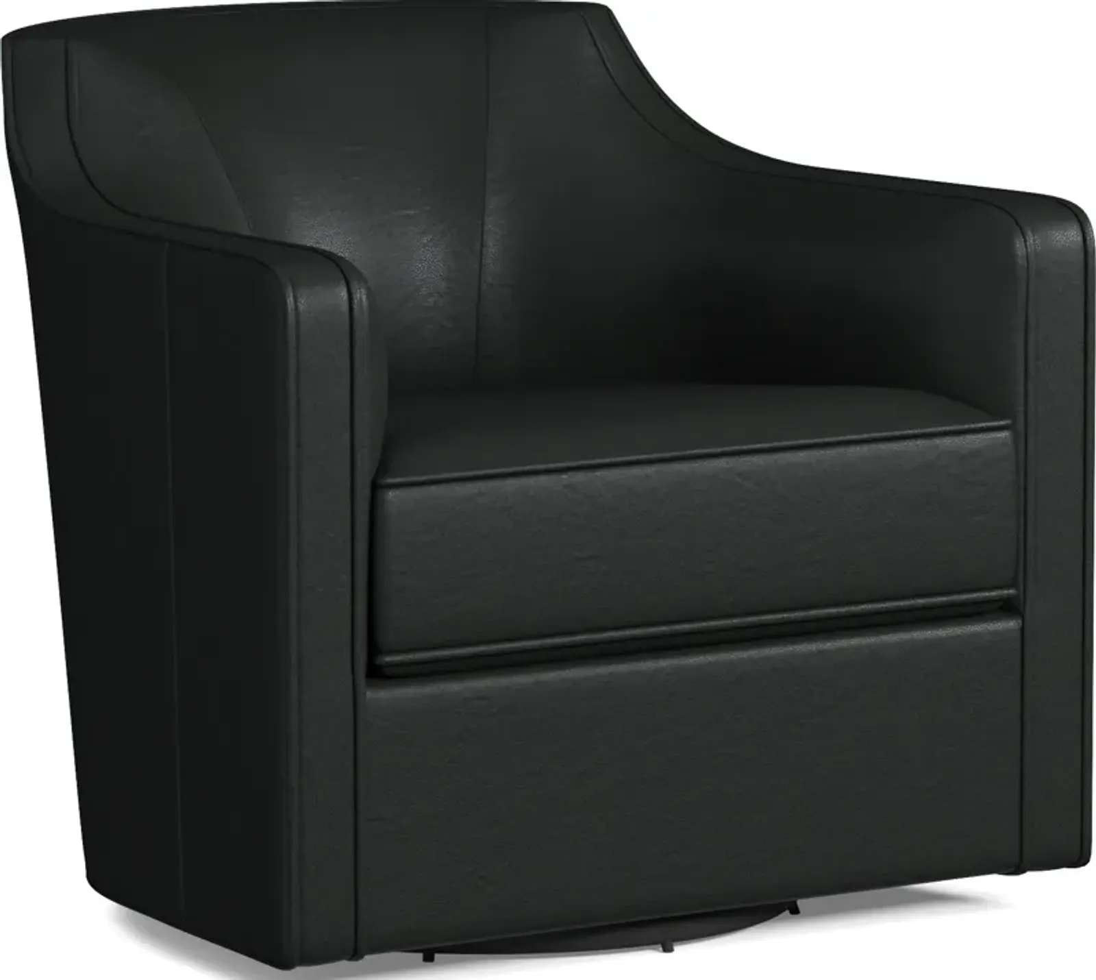 Tegan Leather Accent Swivel Chair - Siena Black