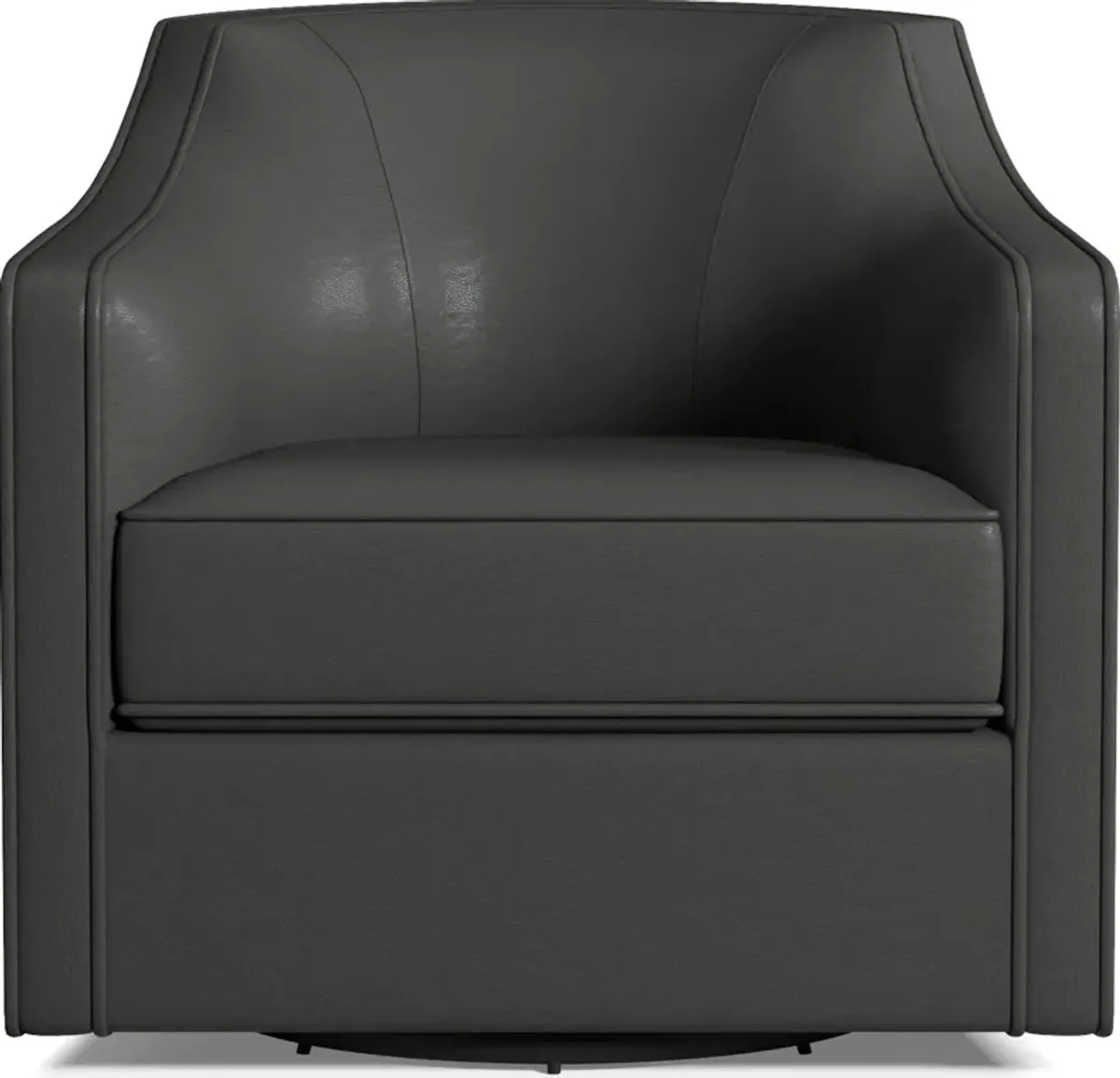 Tegan Leather Accent Swivel Chair - Siena Steel