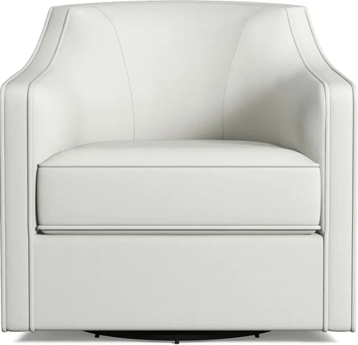 Tegan Leather Accent Swivel Chair - Siena Snow