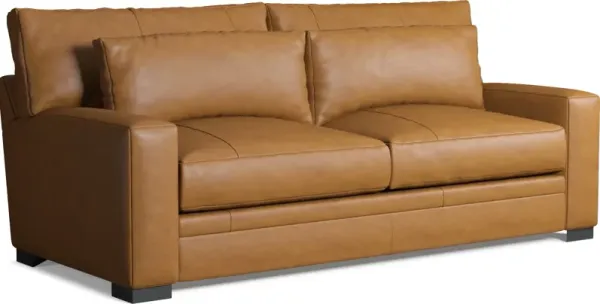 Winston Leather Foam Comfort Sofa - Bruno Tan