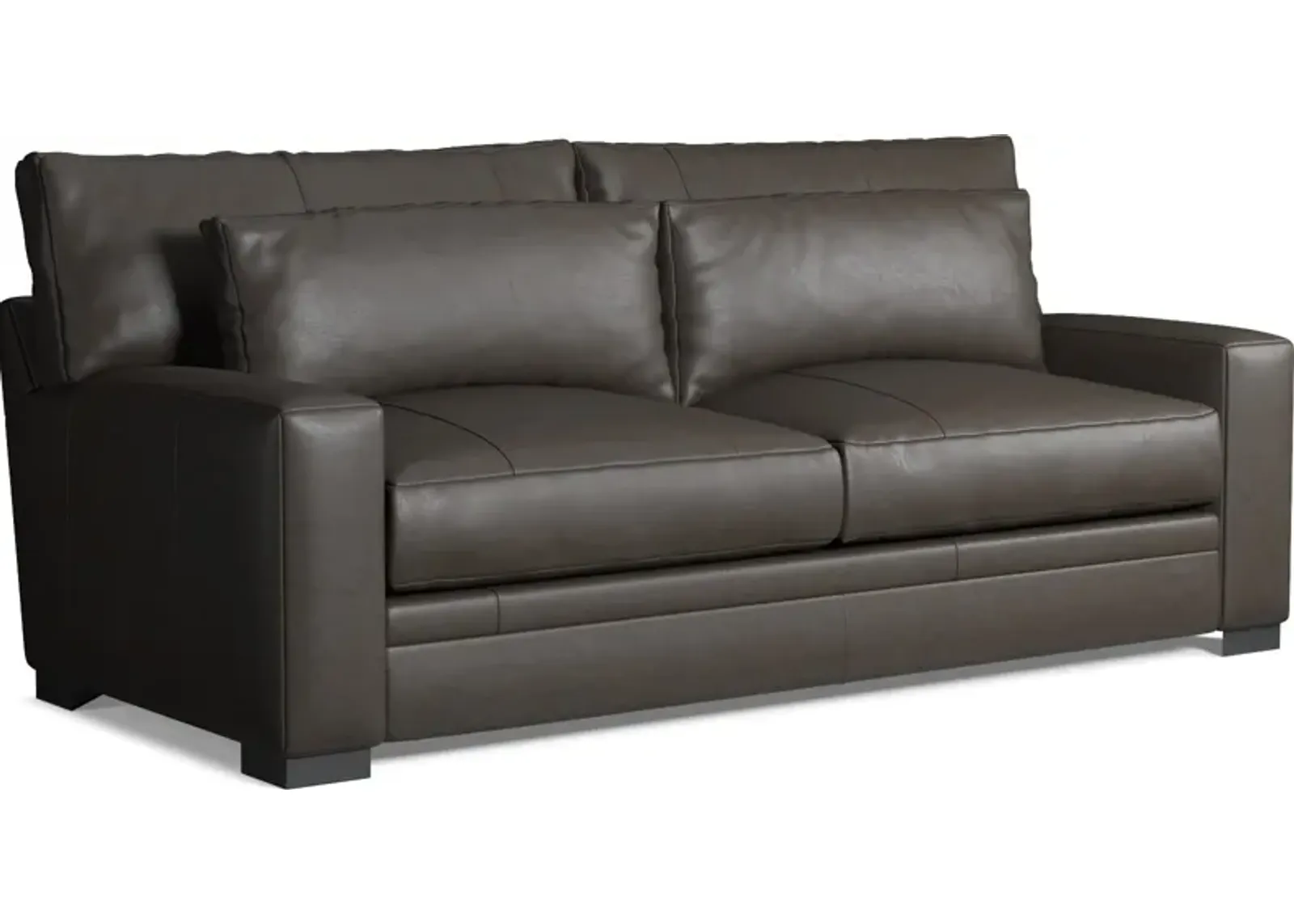 Winston Leather Hybrid Comfort Sofa - Bruno Storm