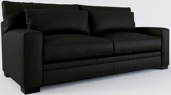 Winston Leather Foam Comfort Sofa - Siena Black