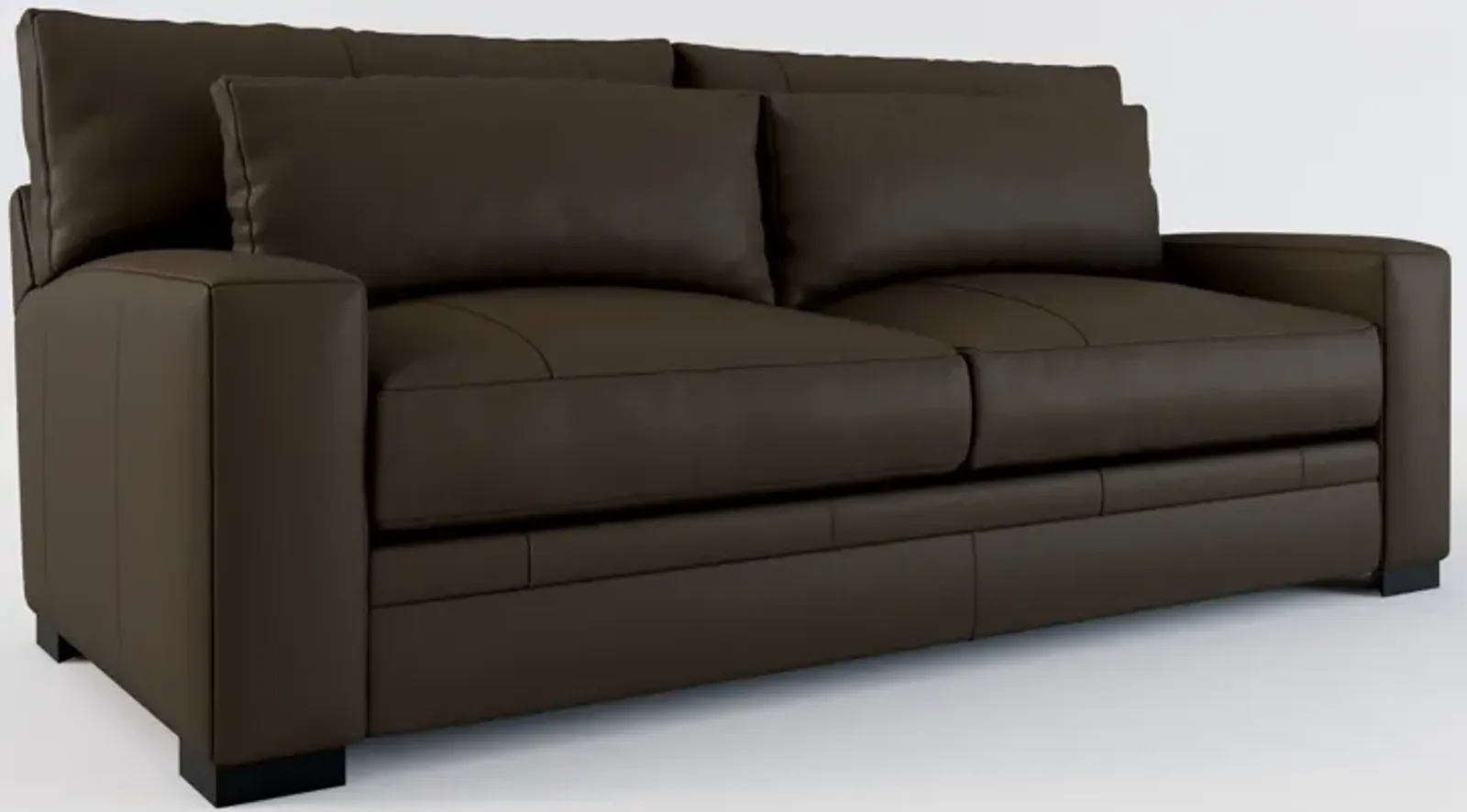 Winston Leather Hybrid Comfort Sofa - Siena Dark Stone