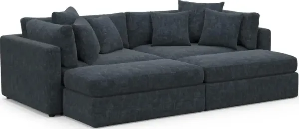 Sasha Foam Comfort Sectional - Argo Navy