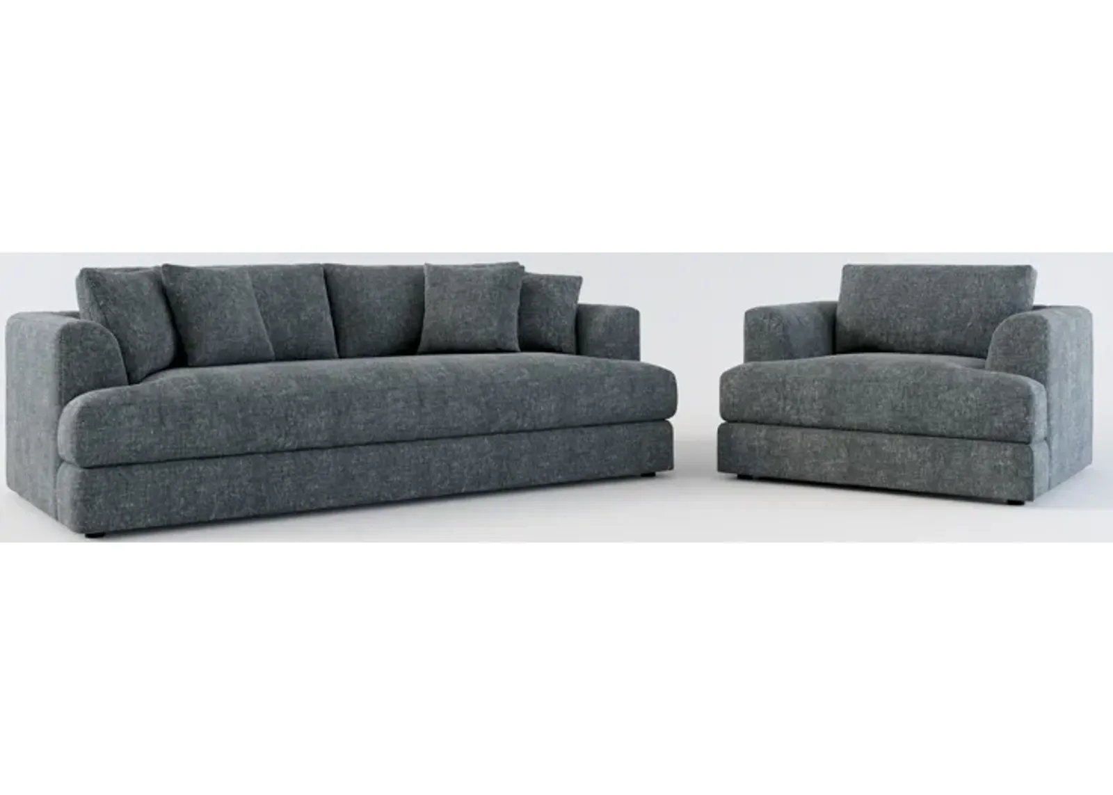 Ridley Foam Comfort Sofa and Chair Set - Contessa Shadow