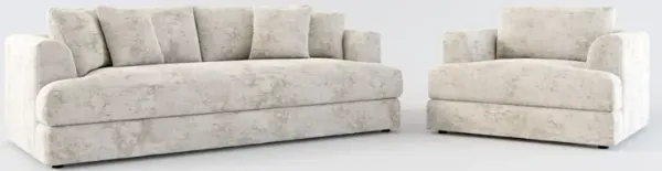Ridley Foam Comfort Sofa and Chair Set - Hearth Cement