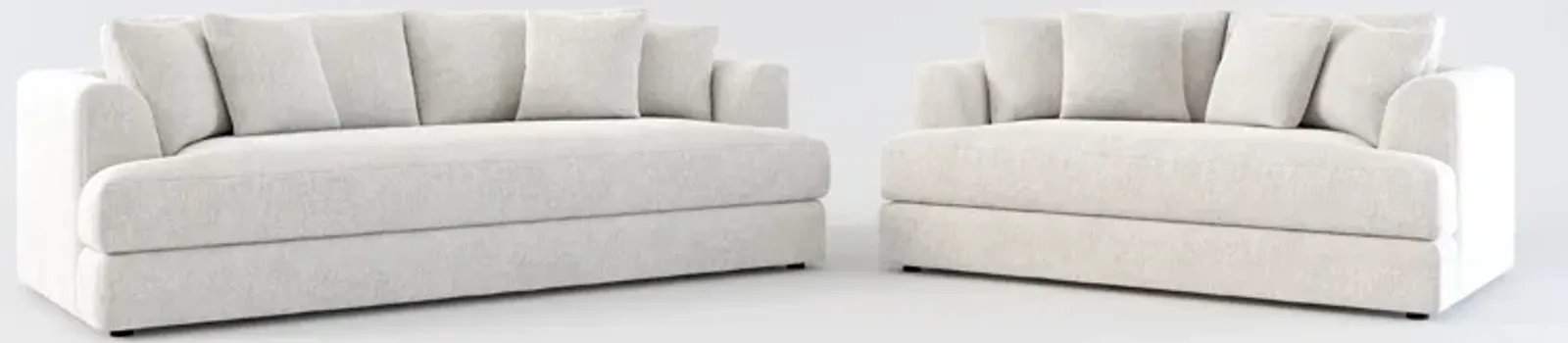 Ridley Foam Comfort Sofa and Loveseat Set - Burmese Granite