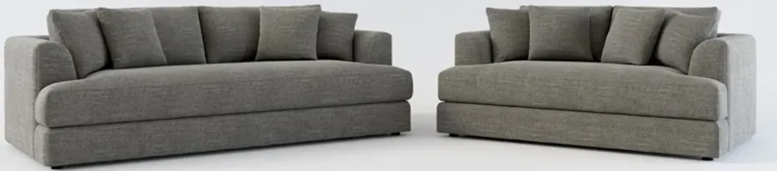 Ridley Foam Comfort Sofa and Loveseat Set - Curious Charcoal