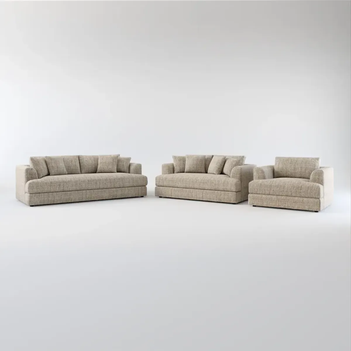 Ridley Foam Comfort Sofa, Loveseat, and Chair Set - Mason Flint