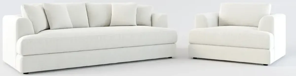 Ridley Hybrid Comfort Sofa and Chair Set - Oslo Snow