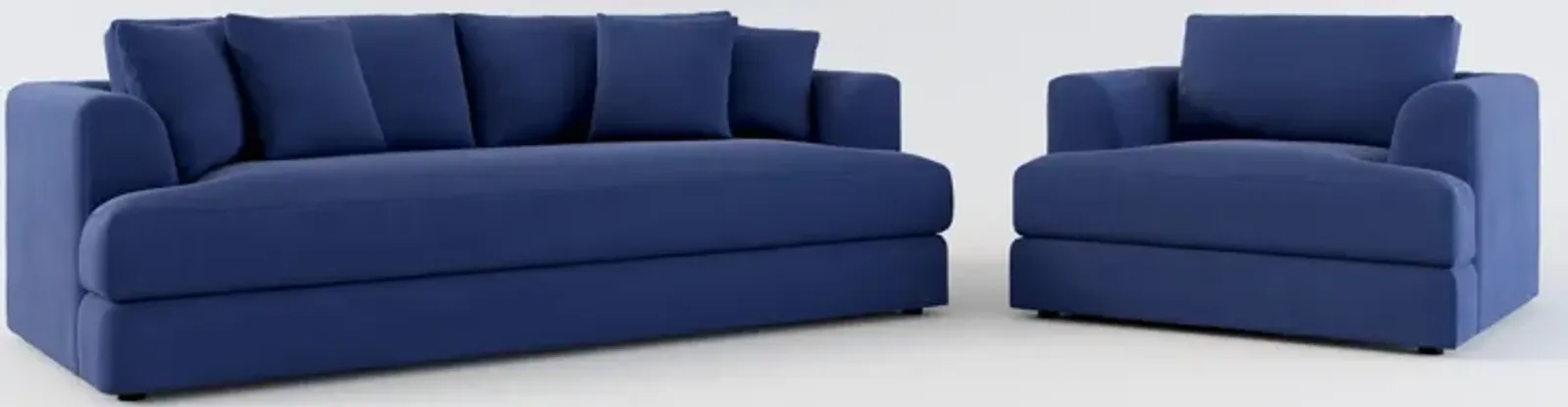 Ridley Hybrid Comfort Sofa and Chair Set - Abington Indigo