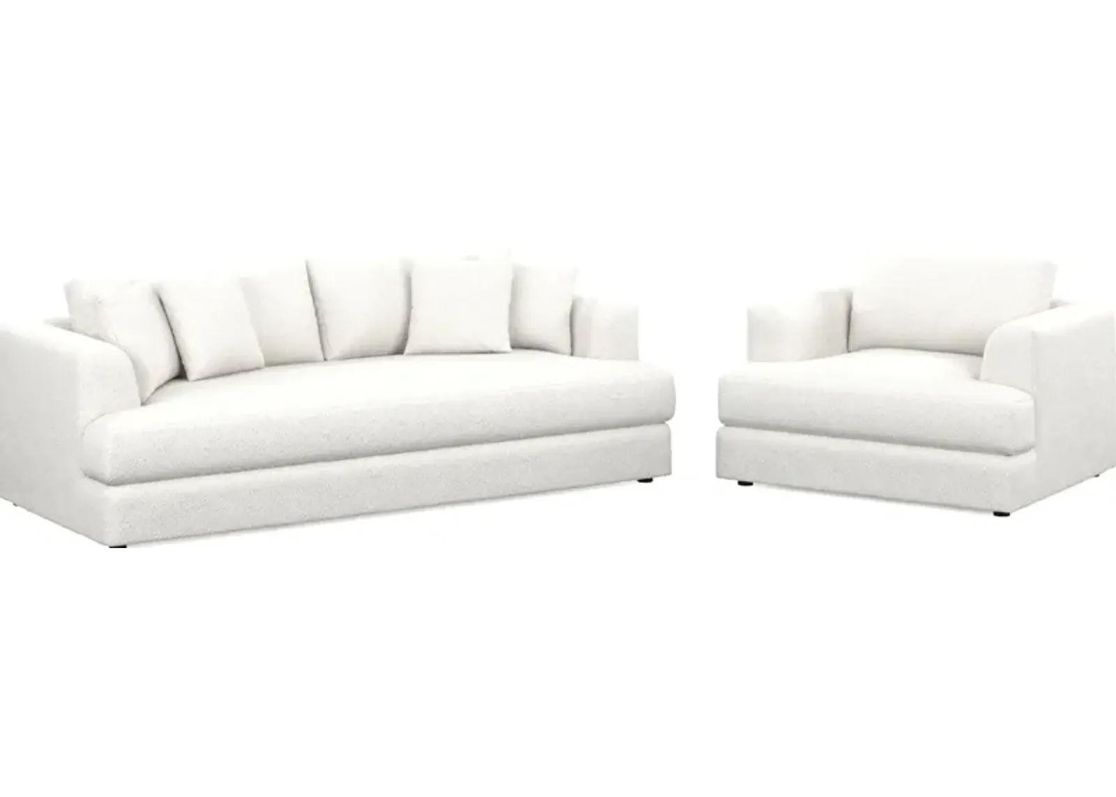 Ridley Hybrid Comfort Sofa and Chair Set - Bloke Snow