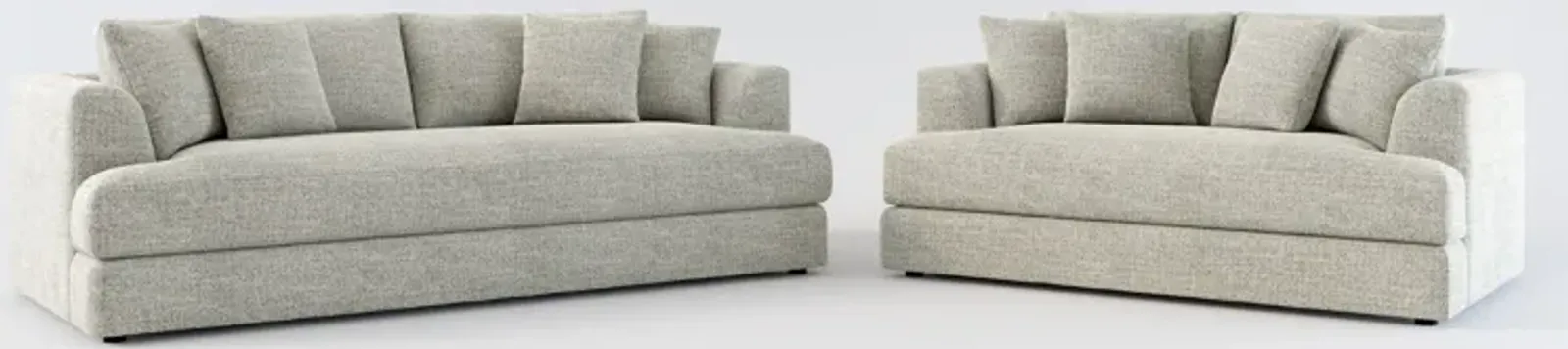 Ridley Hybrid Comfort Sofa and Loveseat Set - Pandora Pepper