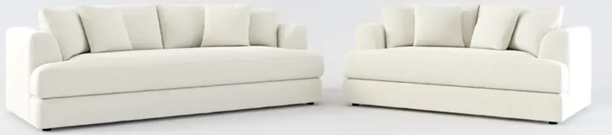 Ridley Hybrid Comfort Sofa and Loveseat Set - Anders Ivory