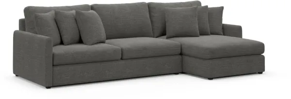 Jaden Hybrid Comfort Sectional - Curious Charcoal