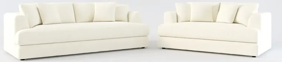 Ridley Foam Comfort Sofa and Loveseat Set - Fincher Ivory