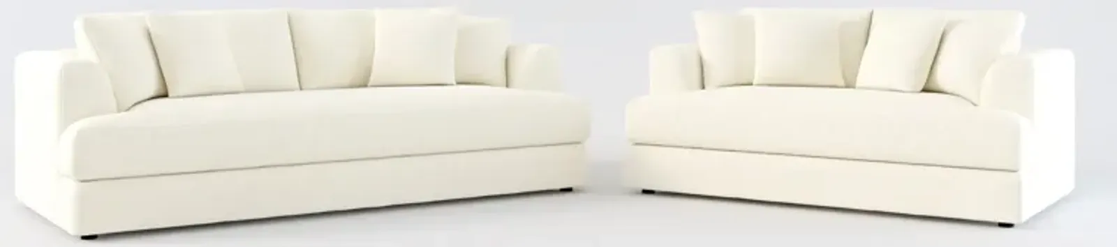 Ridley Foam Comfort Sofa and Loveseat Set - Fincher Ivory