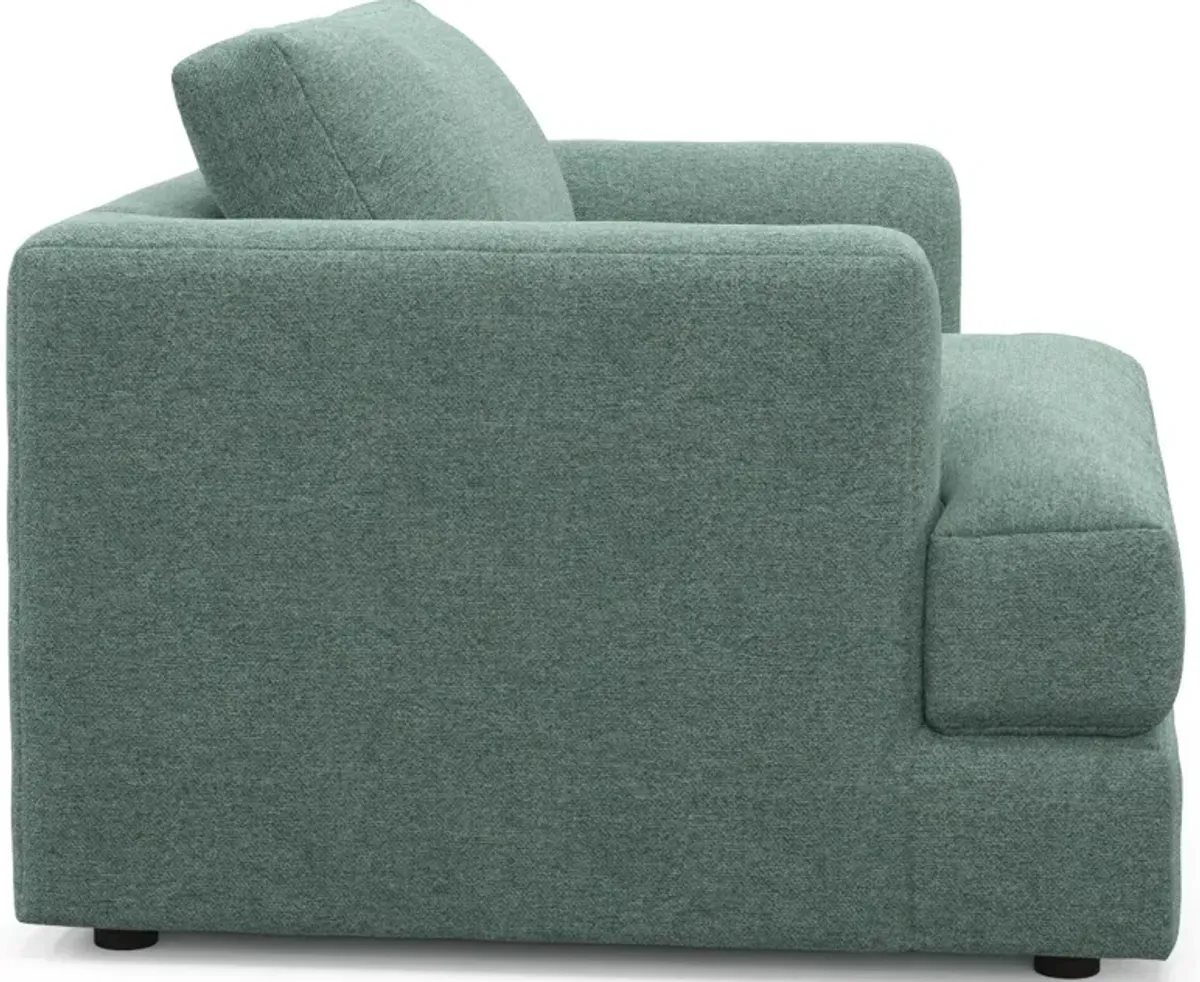 Ridley Foam Comfort Sofa, Loveseat, and Chair Set - Bridger Jade