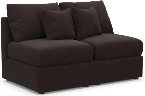 The Pitt Foam Comfort Armless Loveseat - Merrimac Dark Brown